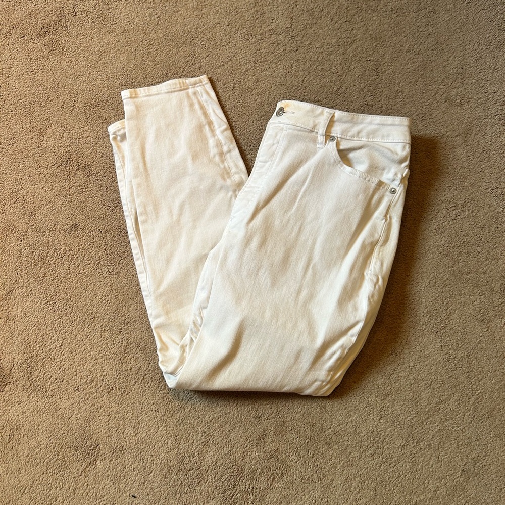 Express White High Rise Skinny Jeans